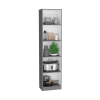June 3 Piece Home Bookcase set, 60" Wide with 13 Shelves and 2-door Cabinet , Living Room Set Matt Gray / White