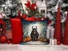 Krampus The Christmas Demon Spooky Halloween Throw Pillow Machine Washable, Indoor Outdoor Decorative Pillow for Couch, Bed or Patio, 14Hx14W