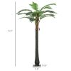 Outsunny 6' Artificial Lighted Palm Tree with 3 Coconuts, 240 LED Light, Color Changing Light Up Tropical Palm Tree with Remote for Indoor, Outdoor