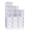Pack Of 18PCS Moisture-Proof And Dust-Proof Simplicity White Plastic Transparent Thickened Shoe Storage Boxes