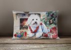 Cozy Christmas Throw Pillow Throw Pillow for Indoor Couch Bed Outdoor Patio Washable, Coton De Tulear 2640,12Hx16W