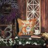 Japanese Bobtail Cat in Fall Leaves Throw Pillow Machine Washable, Indoor Outdoor Decorative Pillow for Couch, Bed or Patio, 14Hx14W