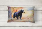 NEW Watercolor Wildlife Throw Pillow Throw Pillow for Indoor Couch Bed Outdoor Patio Washable, American Black Bear 2876,12Hx16W