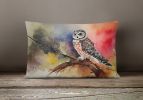 Watercolor Birds Throw Pillow Throw Pillow for Indoor Couch Bed Outdoor Patio Washable, Northern Hawk Owl 3243,12Hx16W