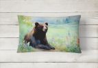 NEW Watercolor Wildlife Throw Pillow Throw Pillow for Indoor Couch Bed Outdoor Patio Washable, American Black Bear 2875,12Hx16W