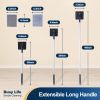 Wall & Baseboard Cleaner Mop Tool with 49'' Long Handle for Cleaning Window Floor Skirting Board Ceiling Bathtub Tub Tile Scrubber Brush Duster with 6