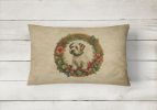 Christmas Flowers Frame Throw Pillow Throw Pillow for Indoor Couch Bed Outdoor Patio Washable, Sealyham Terrier 2427,12Hx16W
