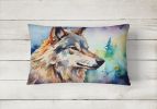 NEW Watercolor Wildlife Throw Pillow Throw Pillow for Indoor Couch Bed Outdoor Patio Washable, Wolves 3005,12Hx16W