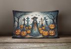 More Spooky Halloween Throw Pillow Throw Pillow for Indoor Couch Bed Outdoor Patio Washable, La Catrina Skeleton 2252,12Hx16W