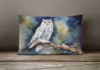 Watercolor Birds Throw Pillow Throw Pillow for Indoor Couch Bed Outdoor Patio Washable, Snowy Owl 3266,12Hx16W