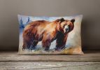 NEW Watercolor Wildlife Throw Pillow Throw Pillow for Indoor Couch Bed Outdoor Patio Washable, Grizzly Bear 2927,12Hx16W