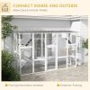 Catio Playground Cat Window Box Outside Enclosure, Wooden Outdoor Cat House with Weather Protection Roof for Multiple Kitties