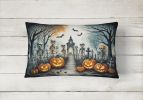 More Spooky Halloween Throw Pillow Throw Pillow for Indoor Couch Bed Outdoor Patio Washable, Skeleton 2272,12Hx16W