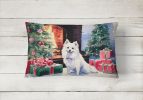 Cozy Christmas Throw Pillow Throw Pillow for Indoor Couch Bed Outdoor Patio Washable, Japanese Spitz 2686,12Hx16W