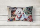 Cozy Christmas Throw Pillow Throw Pillow for Indoor Couch Bed Outdoor Patio Washable, Coton De Tulear 2640,12Hx16W
