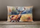 NEW Watercolor Wildlife Throw Pillow Throw Pillow for Indoor Couch Bed Outdoor Patio Washable, Deer 2901,12Hx16W