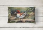Watercolor Birds Throw Pillow Throw Pillow for Indoor Couch Bed Outdoor Patio Washable, Redhead Duck 3263,12Hx16W