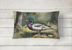 Watercolor Birds Throw Pillow Throw Pillow for Indoor Couch Bed Outdoor Patio Washable, Wood Duck 3282,12Hx16W