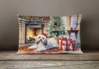 Cozy Christmas Throw Pillow Throw Pillow for Indoor Couch Bed Outdoor Patio Washable, Havanese 2675,12Hx16W