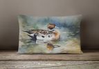 Watercolor Birds Throw Pillow Throw Pillow for Indoor Couch Bed Outdoor Patio Washable, Northern Pintail 3245,12Hx16W