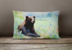 NEW Watercolor Wildlife Throw Pillow Throw Pillow for Indoor Couch Bed Outdoor Patio Washable, American Black Bear 2875,12Hx16W