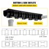 VEVOR Trench Drain System, Channel Drain with Plastic Grate, 5.9x5.1-Inch HDPE Drainage Trench, Black Plastic Garage Floor Drain