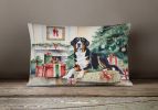 Cozy Christmas Throw Pillow Throw Pillow for Indoor Couch Bed Outdoor Patio Washable, Greater Swiss Mountain Dog 2673,12Hx16W