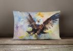 Watercolor Birds Throw Pillow Throw Pillow for Indoor Couch Bed Outdoor Patio Washable, Eagle 3212,12Hx16W