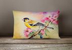 Watercolor Birds Throw Pillow Throw Pillow for Indoor Couch Bed Outdoor Patio Washable, Goldfinch 3225,12Hx16W