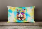 Hippie Animals Throw Pillow Throw Pillow for Indoor Couch Bed Outdoor Patio Washable, Guinea Pig 3960,12Hx16W