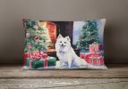 Cozy Christmas Throw Pillow Throw Pillow for Indoor Couch Bed Outdoor Patio Washable, Japanese Spitz 2686,12Hx16W