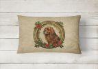 Christmas Flowers Frame Throw Pillow Throw Pillow for Indoor Couch Bed Outdoor Patio Washable, Sussex Spaniel 2436,12Hx16W