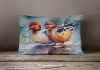Watercolor Birds Throw Pillow Throw Pillow for Indoor Couch Bed Outdoor Patio Washable, Redhead Duck 3264,12Hx16W