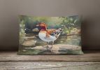 Watercolor Birds Throw Pillow Throw Pillow for Indoor Couch Bed Outdoor Patio Washable, Redhead Duck 3263,12Hx16W