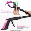 Kekoy 32'' Folding Grabber Reacher Tool with Light, Trash Grabber Reaching Pick up Aluminum Purple