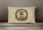 Christmas Flowers Frame Throw Pillow Throw Pillow for Indoor Couch Bed Outdoor Patio Washable, Wheaten Terrier 2435,12Hx16W