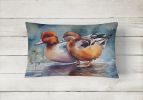 Watercolor Birds Throw Pillow Throw Pillow for Indoor Couch Bed Outdoor Patio Washable, Redhead Duck 3264,12Hx16W