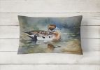 Watercolor Birds Throw Pillow Throw Pillow for Indoor Couch Bed Outdoor Patio Washable, Northern Pintail 3245,12Hx16W