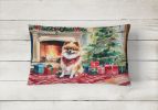 Cozy Christmas Throw Pillow Throw Pillow for Indoor Couch Bed Outdoor Patio Washable, Pomeranian 2723,12Hx16W
