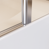 43 in. W * 58 in. H Frameless Folding Shower Doors for Bathtub, 1/4" (6mm) Thick SGCC Tempered Glass Door, Bathroom Pivot Tub Glass Door, Chrome