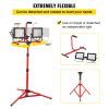 VEVOR LED Work Light with Stand, 5000 Lumen Dual-head LED Work Light with 27.6"-68.1" Adjustable and Foldable Tripod Stand