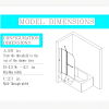 43 in. W * 58 in. H Frameless Folding Shower Doors for Bathtub, 1/4" (6mm) Thick SGCC Tempered Glass Door, Bathroom Pivot Tub Glass Door, Chrome