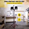 VEVOR LED Work Light with Stand, 20000 Lumen Dual-head LED Work Light with 27.6"-68.1" Adjustable and Foldable Tripod Stand