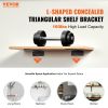 VEVOR Shelf Bracket, 10'L x 4'W x 1.6'H, 6 Pcs Heavy Duty Floating Shelf Brackets, Brackets for Shelves, 5mm Thick Matte Black L Shelf Bracket