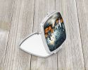 Ghosts Spooky Halloween Compact Mirror Decorative Travel Makeup Mirror for Women Girls Gifts Pocket Makeup Mirror Folding Handheld