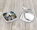 Werewolves Spooky Halloween Compact Mirror Decorative Travel Makeup Mirror for Women Girls Gifts Pocket Makeup Mirror Folding Handheld