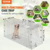 VEVOR Live Animal Cage Trap, 42" x 16" x 18" Humane Cat Trap Galvanized Iron, Folding Animal Trap with Handle for Stray Dogs, Armadillos, Raccoons