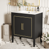 30 Inch Bathroom Vanity with Ceramic Basin, Soft Close Door, Built-in Hidden Drawer
