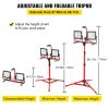VEVOR LED Work Light with Stand, 20000 Lumen Dual-head LED Work Light with 27.6"-68.1" Adjustable and Foldable Tripod Stand