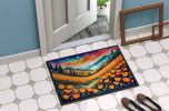 California Poppies in Color Doormat Front Door Mat Indoor Outdoor Rugs for Entryway, Non Slip Washable Low Pile, 24H X 36W